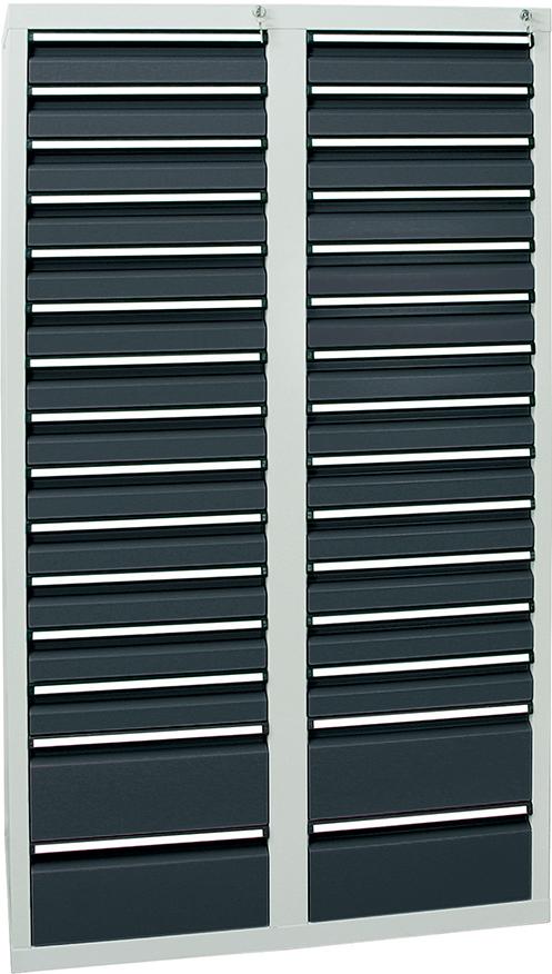 Schubladenschrank STUMPF,  STS 410 RAL 7035/7016 26x100 4x200 mm