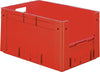 Sichtlagerkasten LA-KA-PE,  rot B400xT600xH320 mm Auflast 600kg, VE 2 Stk. mit Griffloch LA-KA-PE