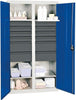 Werkzeugschrank STUMPF,  S3000 RAL 7035/5010 Mitteltrennwand, 12 Sc 4 Wannenböden