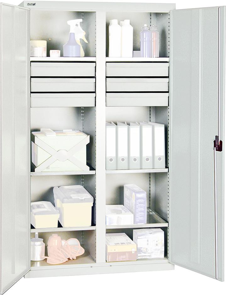 Werkzeugschrank STUMPF,  S2000 RAL 7035/7035 6 Wannenböden 6 Schubladen 100 mm