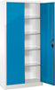 Flügeltürenschrank CP,  B1200xT500xH1950 mm RAL 7035/5012,4Fachböden Tragkraft 70kg CP