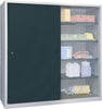 Schiebetürenschrank PAVOY,  B2000xT500xH1950 mm 8 Böden verz. Mittelwand RAL 7035/7016
