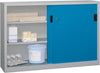 Schiebetürenschrank PAVOY,  B1500xT400xH1000 mm 4 Böden verz. Mittelwand RAL 7035/5012
