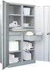 Schwerlastschrank PAVOY,  m.TürenB1040xT630xH1950 mm 6 FB,SL je 2x75,125,175mmRAL 7035 Mittelwand