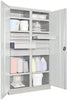 Schwerlastschrank PAVOY,  m.TürenB1040xT630xH1950 mm 6 FB,SL 6x75,2x125,175mm RAL 7035 Mittelwand