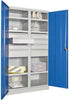 Schwerlastschrank PAVOY,  m.TürenB1040xT630xH1950 mm 6 FB, SL 6xFH 125,2x175mmRAL 7035/5012 Mittelwand