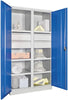 Schwerlastschrank PAVOY,  m.TürenB1040xT630xH1950 mm 6 FB, SL 4 x FH 175 mm RAL 7035/5012 Mittelwand