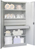 Schwerlastschrank PAVOY,  m.TürenH1950xB1040xT630 mm 3 FB, SL 3 x FH 125 mm RAL 7035
