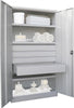 Schwerlastschrank PAVOY,  m.TürenH1950xB1040xT630 mm 3 FB, SL 3xFH 125,1x175mmRAL 7035