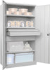 Schwerlastschrank PAVOY,  m.TürenH1950xB1040xT630 mm 3 FB,SL je 1x75,125,175mmRAL 7035
