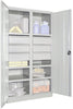 Schwerlastschrank PAVOY,  m.TürenH1950xB1040xT630 mm 6 FB, SL 6 x FH 175 mm RAL 7035 Mittelwand