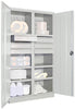 Schwerlastschrank PAVOY,  m.TürenH1950xB1040xT630 mm 6 FB, SL 6 x FH 125 mm RAL 7035 Mittelwand