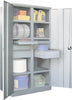 Schwerlastschrank PAVOY,  m.TürenH1950xB1040xT630 mm 6 FB,SL je 2x75,125,175mmRAL 7035 Mittelwand