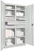 Schwerlastschrank PAVOY,  m.TürenH1950xB1040xT630 mm 6 FB,SL 6x75,2x125,175mm RAL 7035 Mittelwand