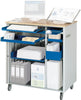 Computer-Tisch RAU,  B1030xT660xH1100 mm RAL 7035/5010 mobil ohne Monitorgehäuse