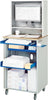 Computer-Tisch RAU,  B720xT660xH1810 mm RAL 7035/5010 mobil Gehäuse mit Tür