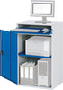 Computer-Schrank RAU,  B650xT520xH1060 mm RAL 7035/5010 stationär ohne Monitorgehäuse