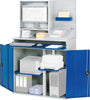 Computer-Schrank RAU,  B1100xT520xH1770 mm RAL 7035/5010 stationär Gehäuse mit Tür