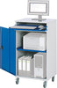 Computer-Schrank RAU,  B650xT520xH1185 mm RAL 7035/5010 mobil ohne Monitorgehäuse