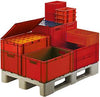 Transport-Stapelkasten LA-KA-PE,  B600xT400xH120 mm rot, geschlossen ohne Griffloch LA-KA-PE
