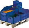Transport-Stapelkasten LA-KA-PE,  B400xT300xH210 mm blau, geschlossen mit Griffloch LA-KA-PE