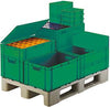 Transport-Stapelkasten LA-KA-PE,  B800xT600xH210 mm grün, geschlossen mit Griffloch LA-KA-PE