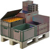 Transport-Stapelkasten LA-KA-PE,  B400xT300xH320 mm grau, geschlossen mit Griffloch LA-KA-PE
