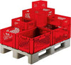 Stapeltransportkasten LA-KA-PE,  600x400x50 mm rot W/B d