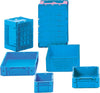 Transport-Stapelkasten LA-KA-PE,  B600xT400xH210 mm blau Auflast 700kg mit Griffloch LA-KA-PE