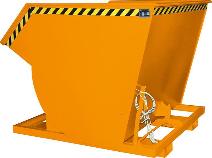 Kippbehälter BAUER,  BKM 2000 l B1560xT1810xH1480 mm RAL2000 Tragkraft 3000kg mit Abrollsystem