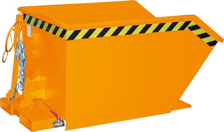 Spänebehälter BAUER,  SGU 500 l 780xT1140xH680 mm RAL2000 Tragkraft 1000kg mit Lochblechboden