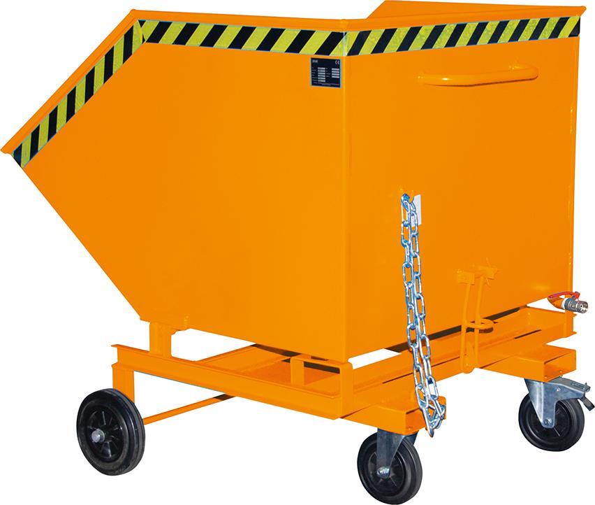 Spänekastenwagen BAUER,  SKW-ET 1000 l B1340xT1420xH1290 mm RAL2000 Tragkraft 300kg