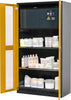 Chemikalienschrank ASECOS,  gelb 3 Tablarauszüge