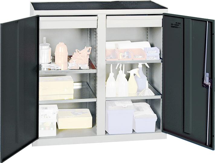 Werkzeugschrank STUMPF,  S2000 RAL 7035/7016 2 Abt,. 2 Schubl 4 Fachböden