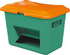 Streugutbehälter CEMO,  550 l B1340xT990xH780 mm mit Entnahmeöffnung grün/orange