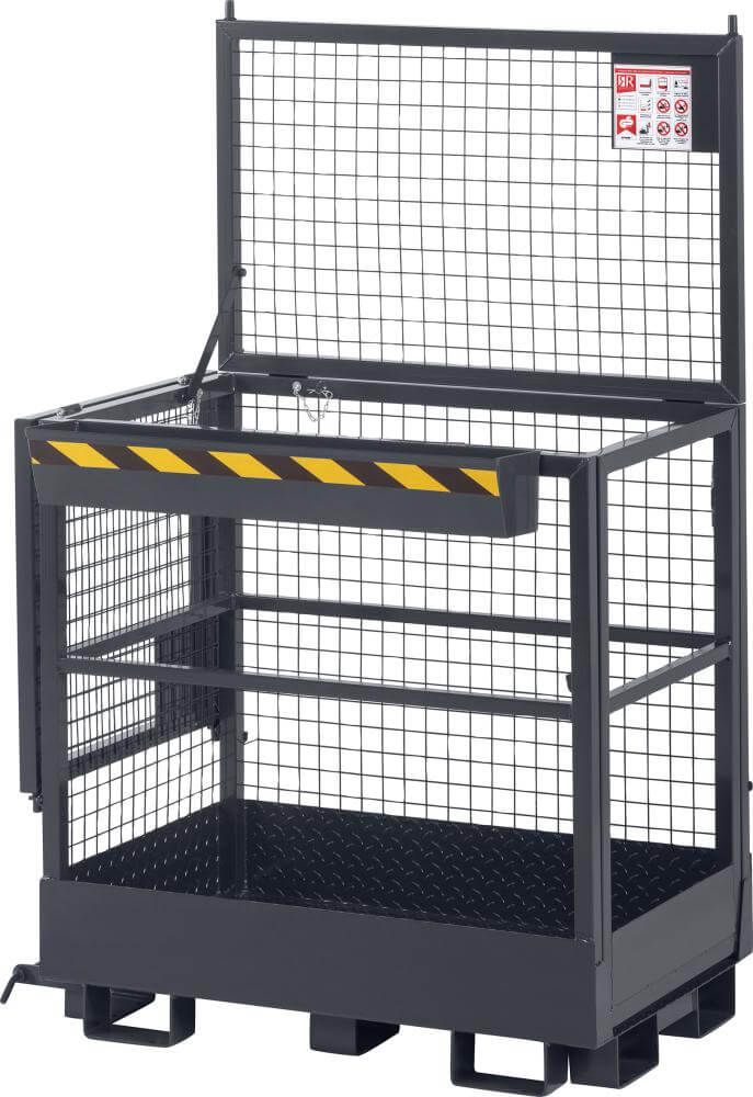 Arbeitskorb NEUTRAL,  Typ RAK-Duo 1200x800x1950 mm Traglast 300 kg RAL 7016 anthrazitgrau