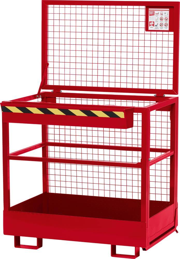 Arbeitskorb NEUTRAL,  Typ RAK 1200x800x1900 mm, Traglast 300 kg, RAL 3000 feuerrot