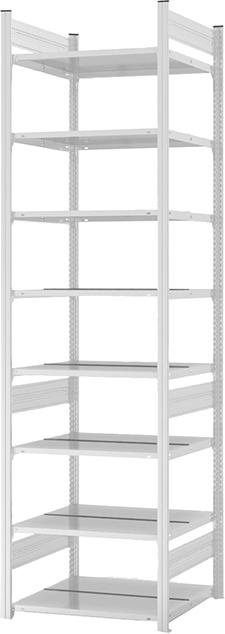 Grundregal NEUTRAL,  zerlegt HKG 27607 DA, 8 Böden 2700x600x750mm lichtgrau