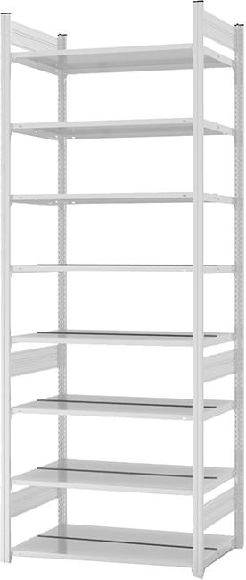 Grundregal NEUTRAL,  zerlegt HKG 27610 DA, 8 Böden 2700x600x1000mm lichtgrau