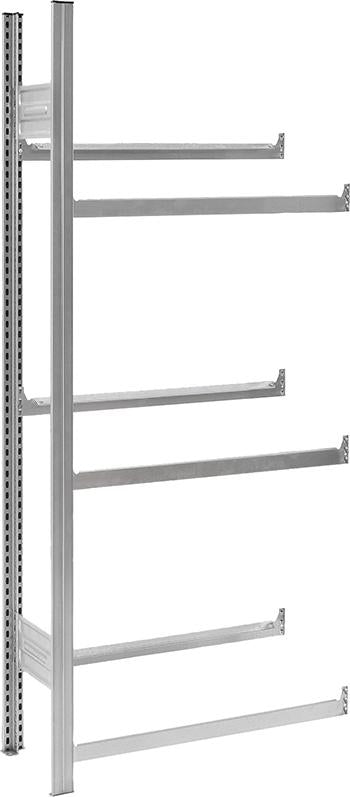 Grundregal NEUTRAL,  m.6 Traversen für Getränkekisten 1750x335x760verz.