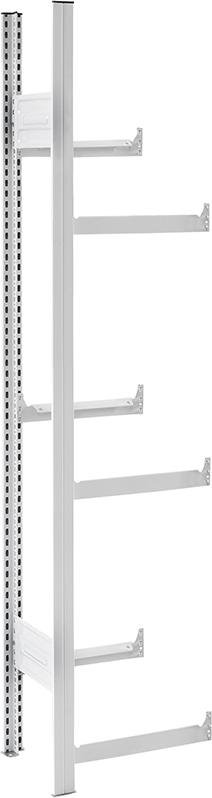 Anbauregal NEUTRAL,  m.6 Traversen für Getränkekisten 1750x335x510RAL7035