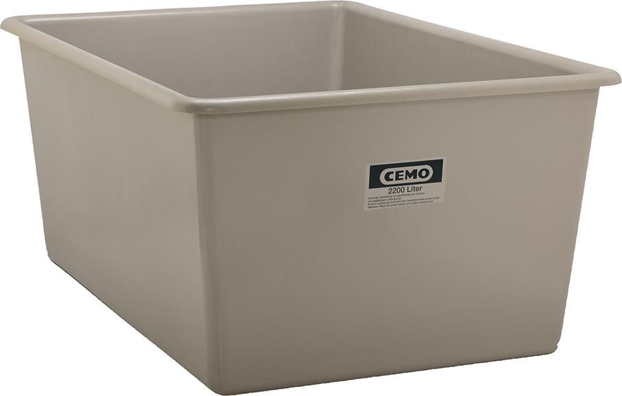 Rechteckbehälter CEMO,  2200 Liter grau