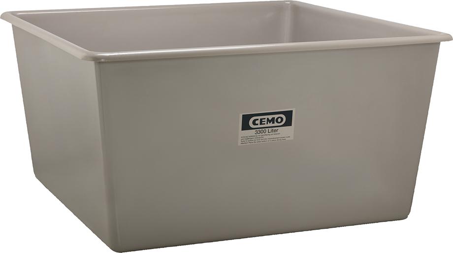 Rechteckbehälter CEMO,  3300 l B1900xT1900xH1030 mm grau