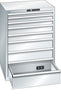 Schubladenschrank LISTA,  36x36E 717x725x1000 8 Schub., 75kg Typ D2x230V KEYLock Lichtgrau RAL7035