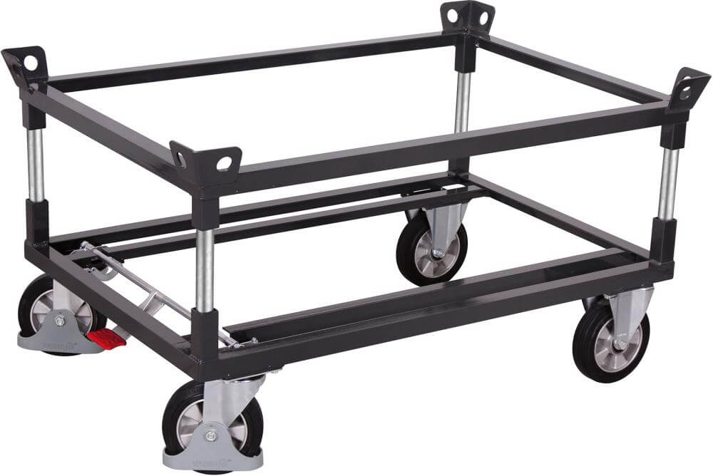Paletten-Fahrgestell VARIOFIT,  Doppelrahmen 1200kg RAL 7016