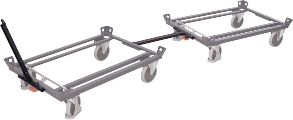 Deichsel VARIOFIT,  u. Kupplung f. Paletten-Fahrgestell RAL 7016