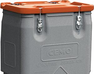 Mobil-Box CEMO,  250 l Box grau / Deckel orange