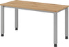 Schreibtisch PRECITOOL,  4 Fuß rund B 140 x T 67 cm Asteiche/silber man. Stufenlos verstellb.
