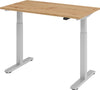 Sitz-Steh-Schreibtisch PRECITOOL,  B 120 x T 67 cm Asteiche Platte 25mm el. Stufenlos verstellbar