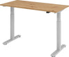Sitz-Steh-Schreibtisch PRECITOOL,  B 140 x T 67 cm Asteiche Platte 25mm el. Stufenlos verstellbar